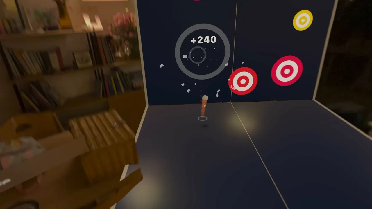 Wall Rush targets above the table
