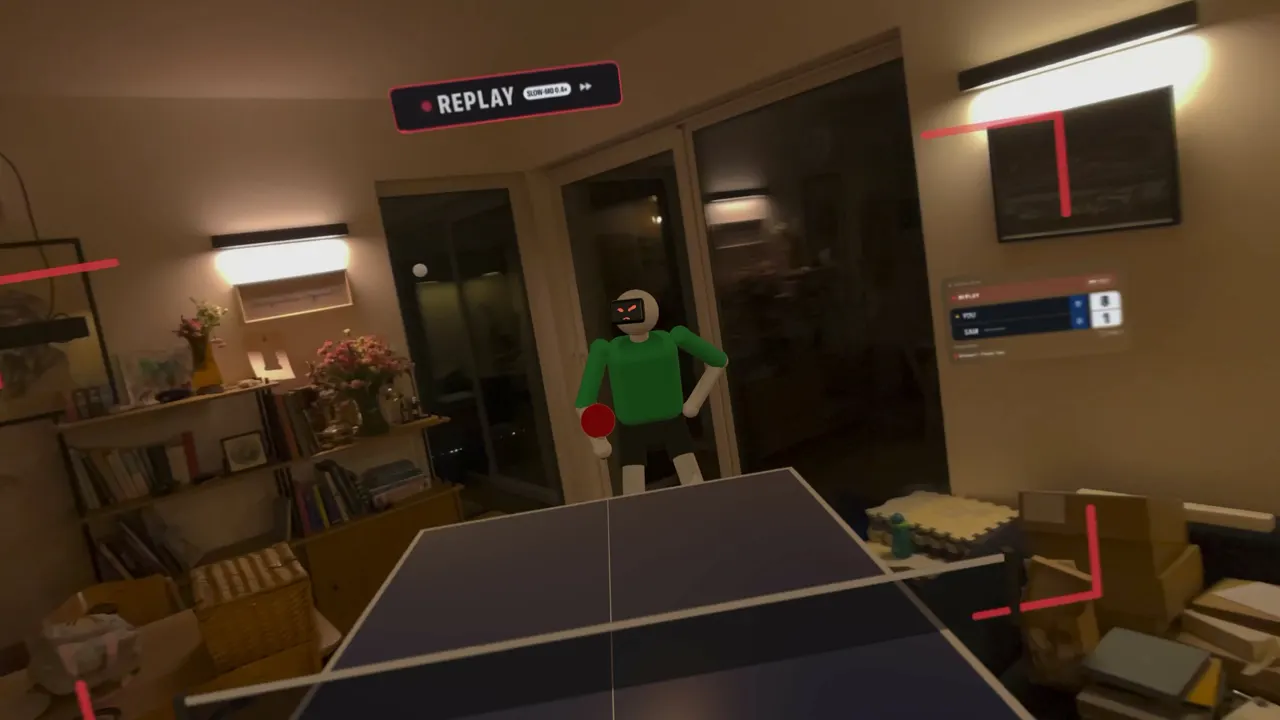 An instant replay of a rally