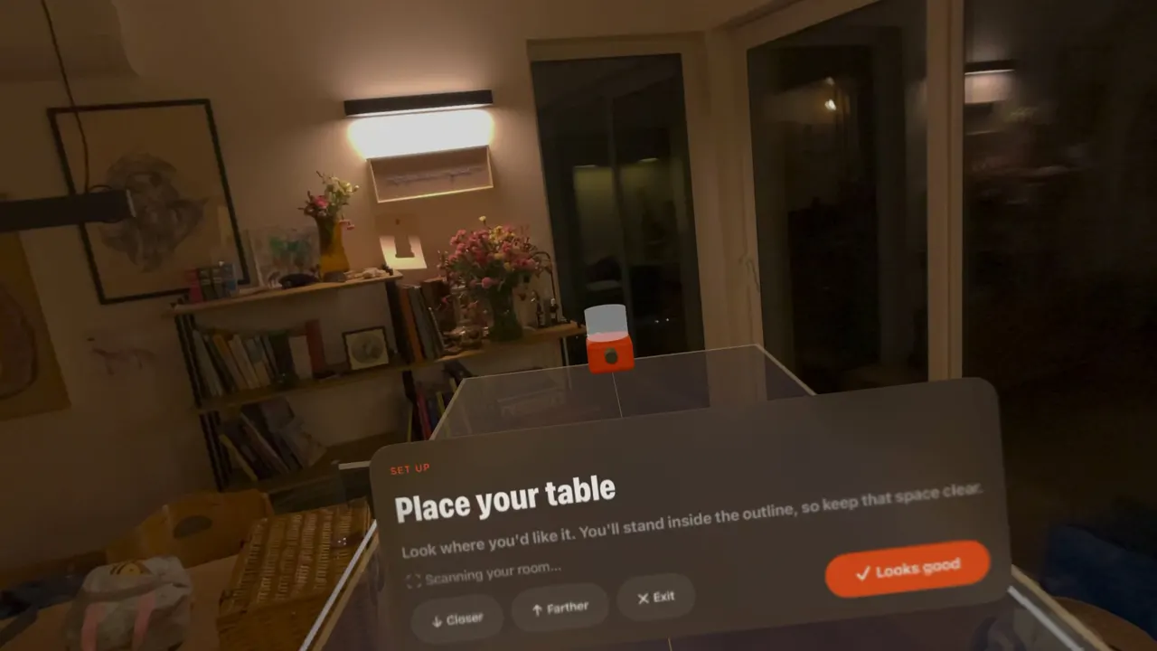 A table placed in a living room